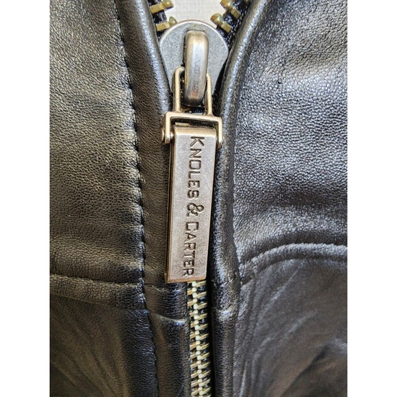 Knoles & Carter Lambskin Black Leather Jacket Size Medium Buttery Soft - Picture 9 of 12
